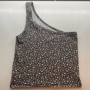 One shoulder floral cropped tank top from American Eagle